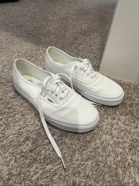 Vans White Low-Top Canvas Sneakers